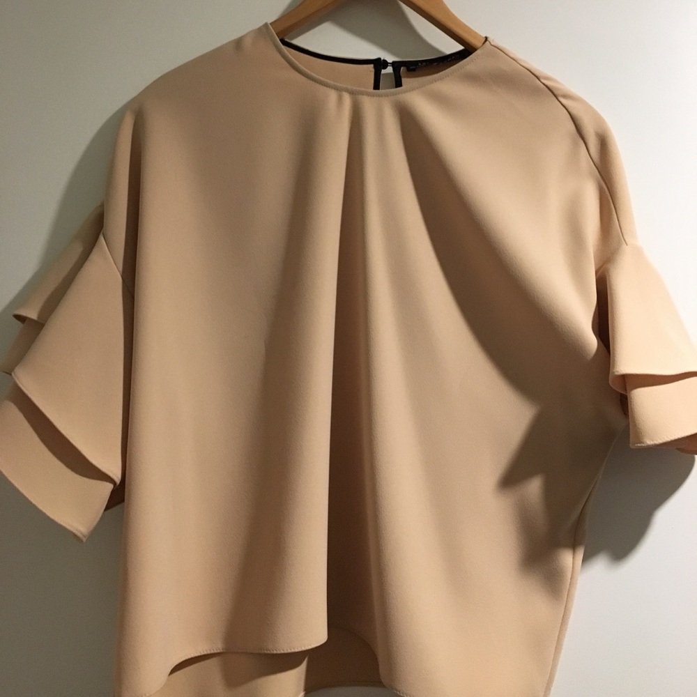 Zara || Cream Elegant Top XS